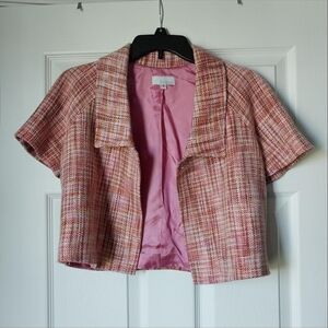 Symmetry Pink Tweed Short Sleeve Blazer